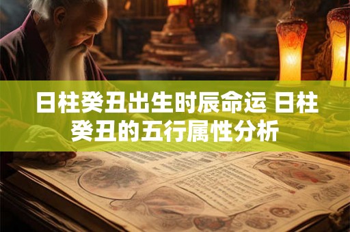 日柱癸丑出生时辰命运 日柱癸丑的五行属性分析