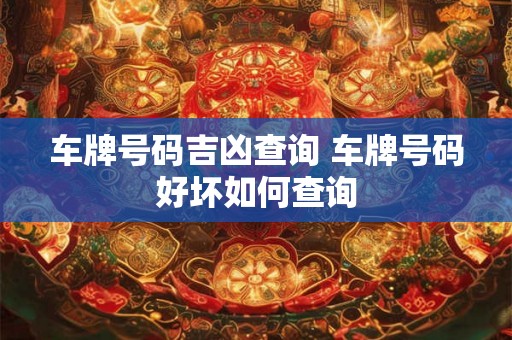 车牌号码吉凶查询 车牌号码好坏如何查询