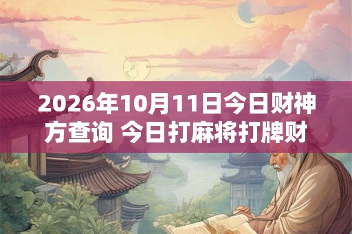 2026年10月11日今日财神方查询 今日打麻将打牌财神方位 2026年10月11日今日财神方查询 今日打麻将打牌财神方位