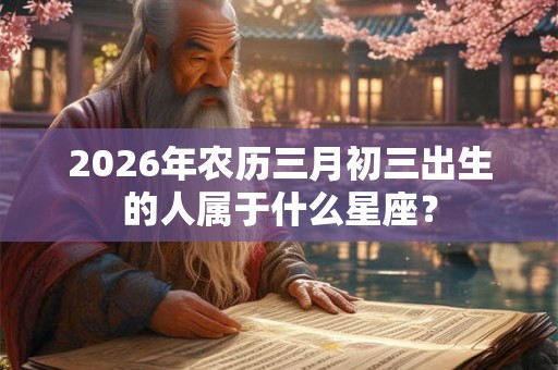 2026年农历三月初三出生的人属于什么星座？