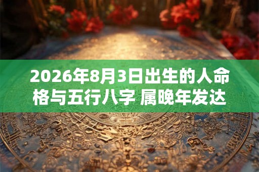 2026年8月3日出生的人命格与五行八字 属晚年发达之命