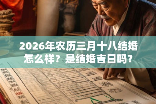 2026年农历三月十八结婚怎么样？是结婚吉日吗？