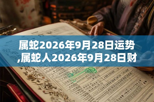 属蛇2026年9月28日运势,属蛇人2026年9月28日财运,生肖蛇2026年9月28日运势