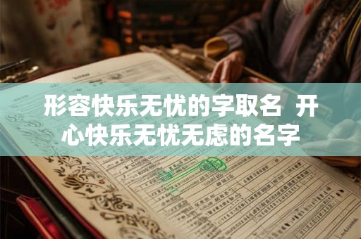 形容快乐无忧的字取名  开心快乐无忧无虑的名字