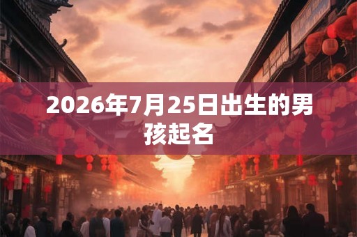 2026年7月25日出生的男孩起名