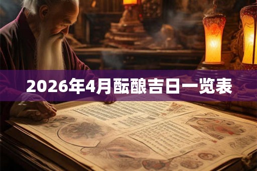2026年4月酝酿吉日一览表