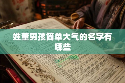 姓董男孩简单大气的名字有哪些