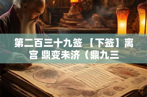 第二百三十九签 【下签】离宫 鼎变未济(鼎九三 第二百三十九签 【下签】离宫 鼎变未济(鼎九三
