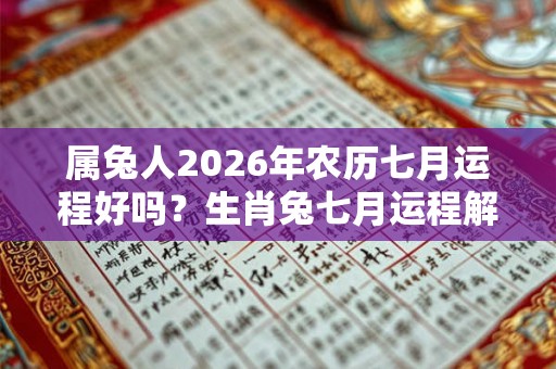 属兔人2026年农历七月运程好吗？生肖兔七月运程解析