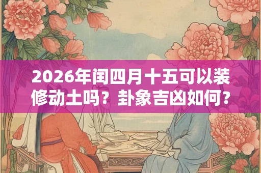 2026年闰四月十五可以装修动土吗？卦象吉凶如何？