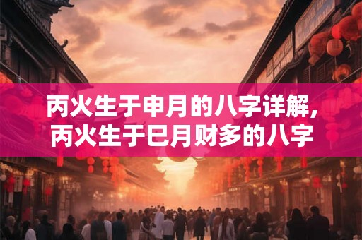 丙火生于申月的八字详解,丙火生于巳月财多的八字