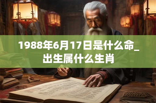1988年6月17日是什么命_出生属什么生肖