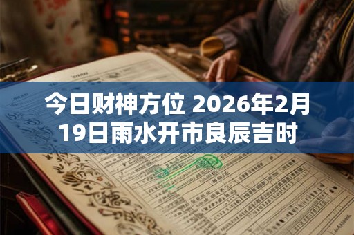 今日财神方位 2026年2月19日雨水开市良辰吉时 今日财神方位 2026年2月19日雨水开市良辰吉时