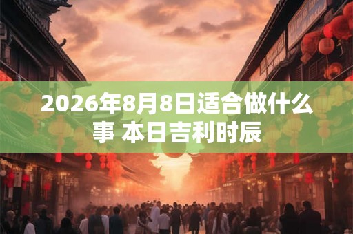 2026年8月8日适合做什么事 本日吉利时辰