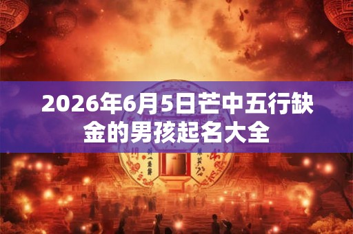 2026年6月5日芒中五行缺金的男孩起名大全