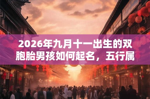 2026年九月十一出生的双胞胎男孩如何起名，五行属什么