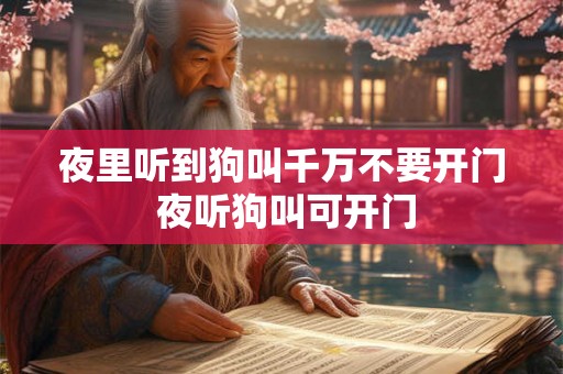 夜里听到狗叫千万不要开门 夜听狗叫可开门