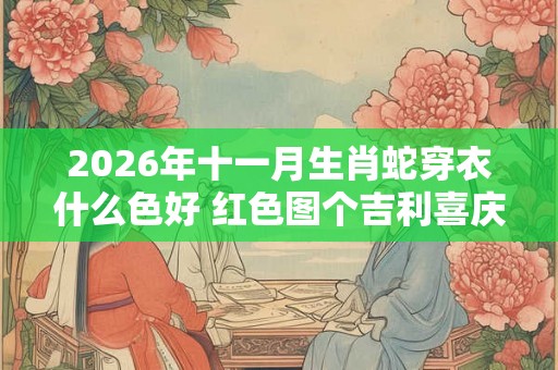 2026年十一月生肖蛇穿衣什么色好 红色图个吉利喜庆 2026年十一月生肖蛇穿衣什么色好 红色图个吉利喜庆