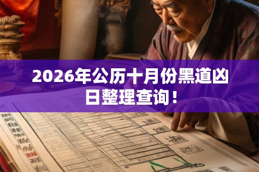 2026年公历十月份黑道凶日整理查询！