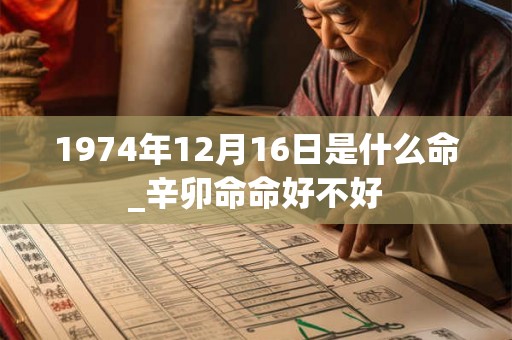 1974年12月16日是什么命_辛卯命命好不好