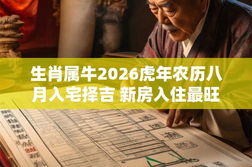 生肖属牛2026虎年农历八月入宅择吉 新房入住最旺日子 生肖属牛2026虎年农历八月入宅择吉 新房入住最旺日子
