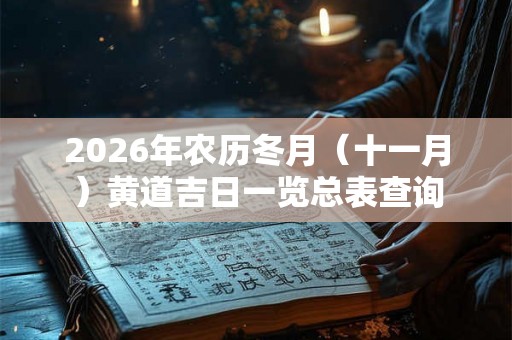 2026年农历冬月（十一月）黄道吉日一览总表查询