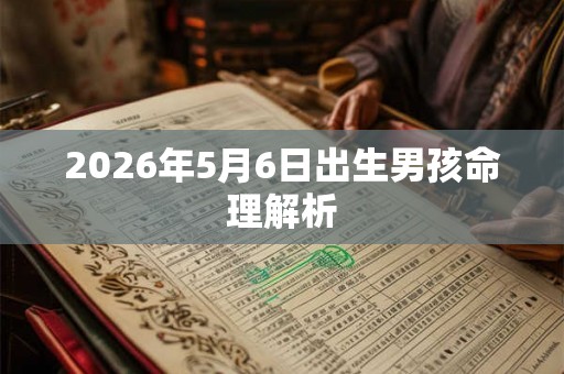2026年5月6日出生男孩命理解析 2026年5月6日出生男孩命理解析