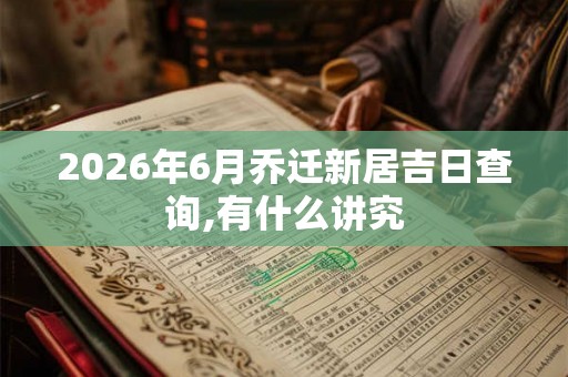 2026年6月乔迁新居吉日查询,有什么讲究 2026年6月乔迁新居吉日查询,有什么讲究