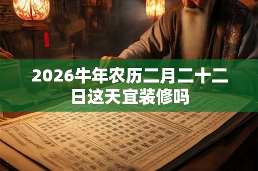 2026牛年农历二月二十二日这天宜装修吗