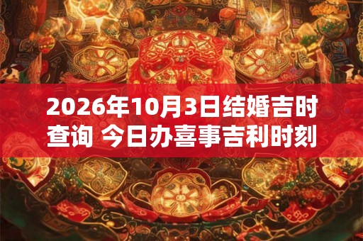 2026年10月3日结婚吉时查询 今日办喜事吉利时刻 2026年10月3日结婚吉时查询 今日办喜事吉利时刻