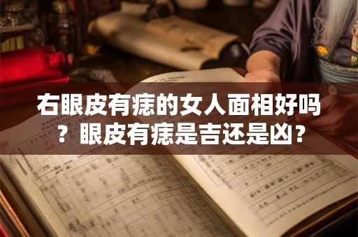 右眼皮有痣的女人面相好吗?眼皮有痣是吉还是凶? 右眼皮有痣的女人面相好吗?眼皮有痣是吉还是凶?