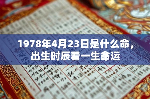 1978年4月23日是什么命，出生时辰看一生命运
