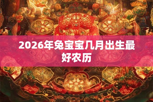 2026年兔宝宝几月出生最好农历