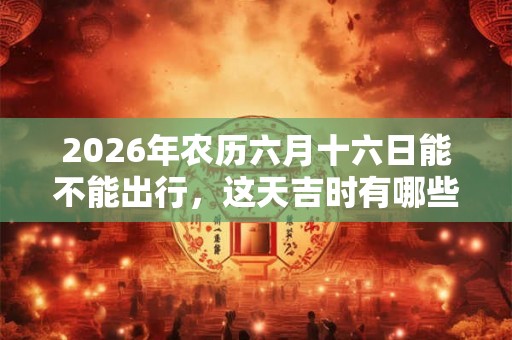 2026年农历六月十六日能不能出行，这天吉时有哪些？