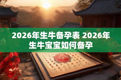 2026年生牛备孕表 2026年生牛宝宝如何备孕