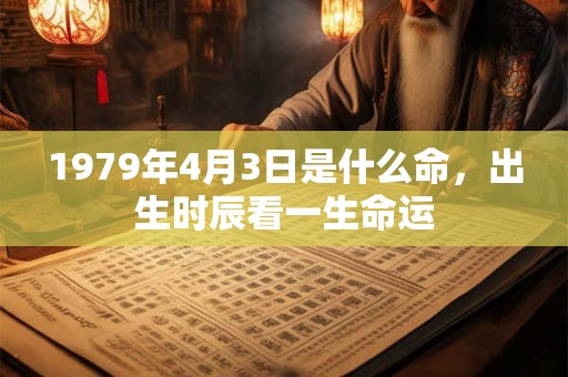 1979年4月3日是什么命，出生时辰看一生命运