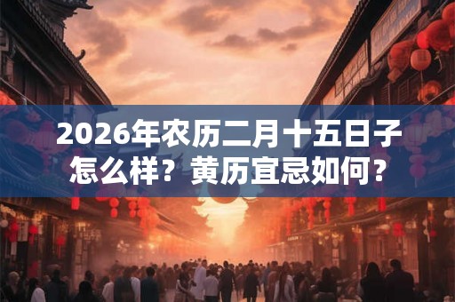 2026年农历二月十五日子怎么样?黄历宜忌如何? 2026年农历二月十五日子怎么样?黄历宜忌如何?