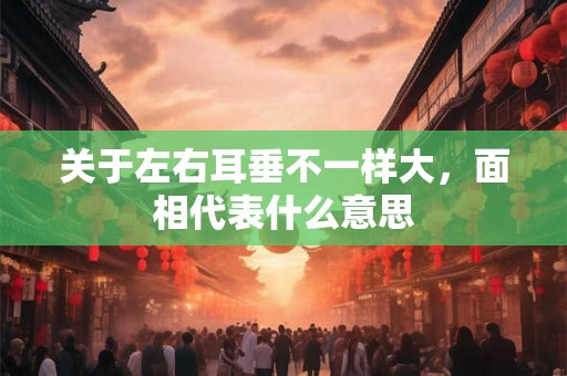 关于左右耳垂不一样大,面相代表什么意思 关于左右耳垂不一样大,面相代表什么意思