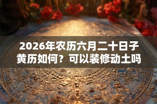 2026年农历六月二十日子黄历如何？可以装修动土吗？