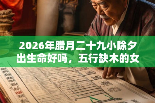 2026年腊月二十九小除夕出生命好吗，五行缺木的女宝宝如何起名？