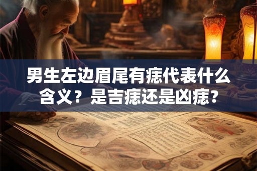 男生左边眉尾有痣代表什么含义？是吉痣还是凶痣？