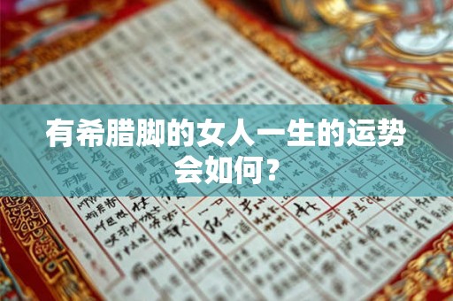 有希腊脚的女人一生的运势会如何？