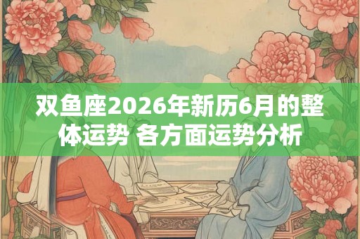 双鱼座2026年新历6月的整体运势 各方面运势分析 双鱼座2026年新历6月的整体运势 各方面运势分析