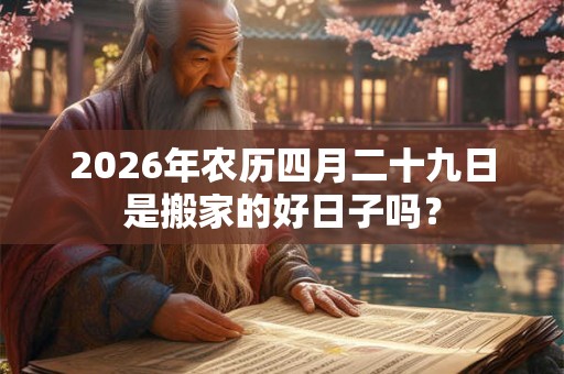 2026年农历四月二十九日是搬家的好日子吗？