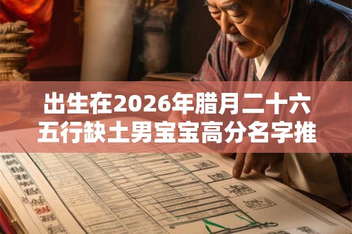 出生在2026年腊月二十六五行缺土男宝宝高分名字推荐大全