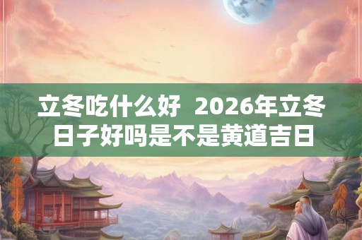 立冬吃什么好  2026年立冬日子好吗是不是黄道吉日