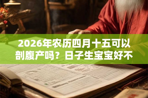 2026年农历四月十五可以剖腹产吗？日子生宝宝好不好？