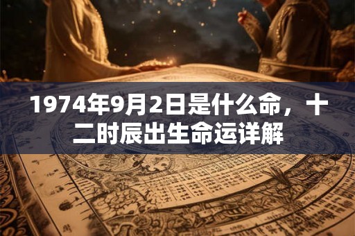 1974年9月2日是什么命，十二时辰出生命运详解