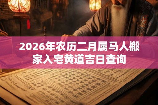 2026年农历二月属马人搬家入宅黄道吉日查询