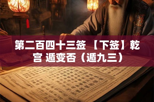 第二百四十三签 【下签】乾宫 遁变否（遁九三）